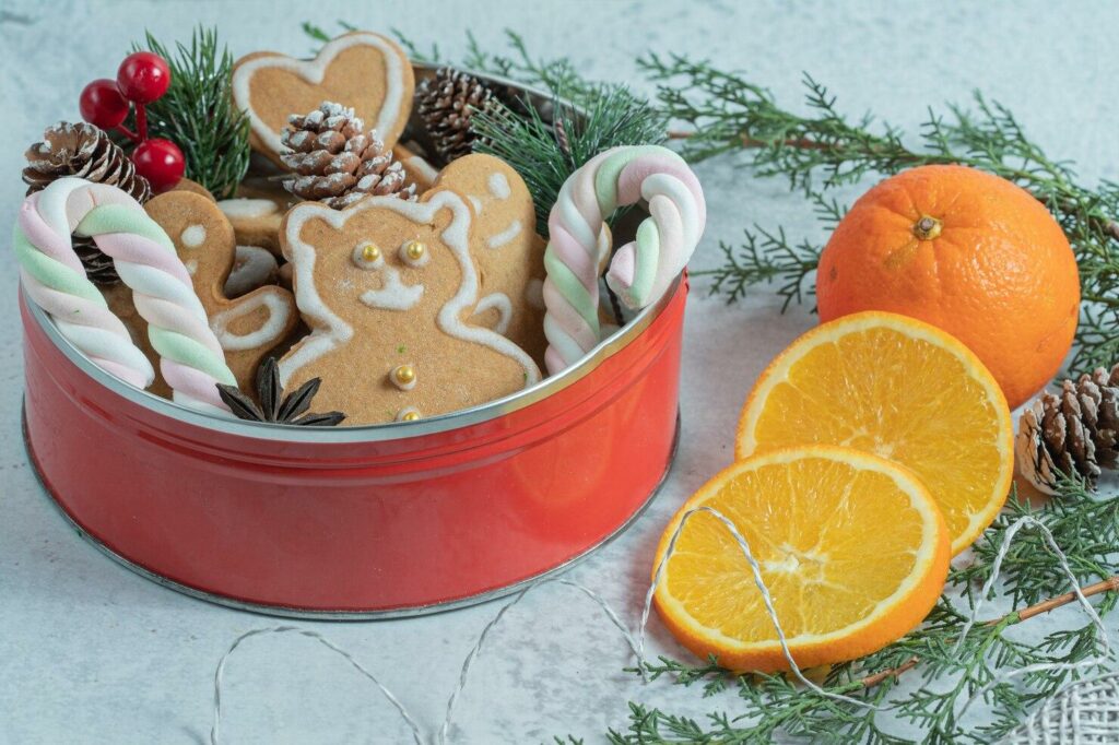 a christmas cookies tin box